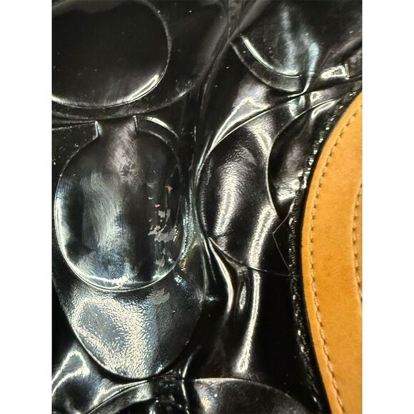 Coach Black Patent Leather Shoulder Bag with Wristlet Women's Casual​ - Picture 6 of 12